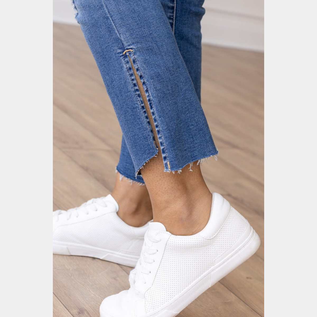 The Maya Mid Wash Slit Jeans