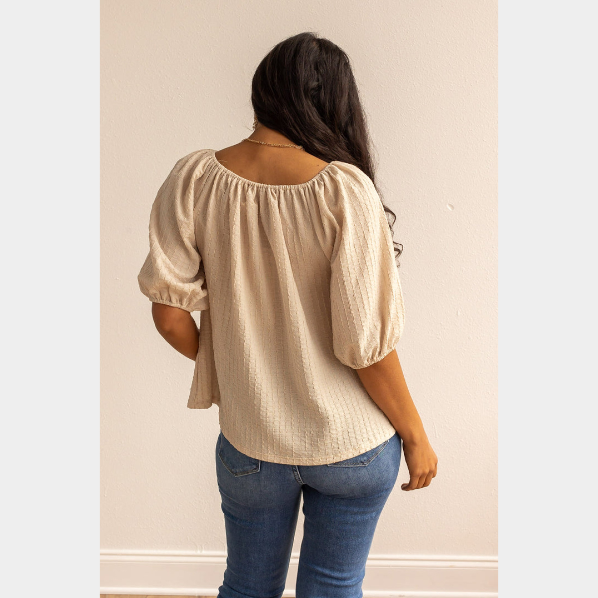 Beige Breeze Elegance Off The Shoulder Top