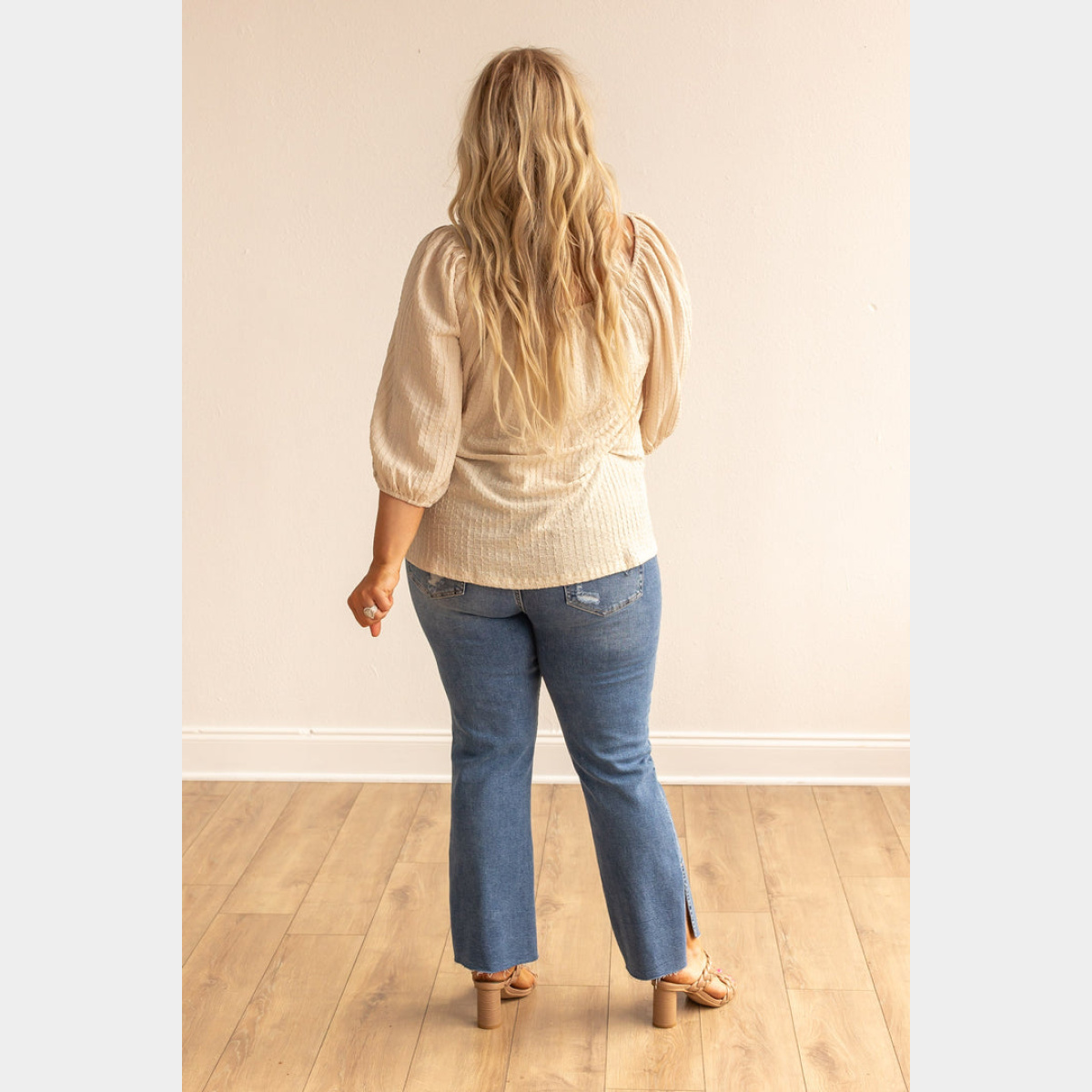 Beige Breeze Elegance Off The Shoulder Top