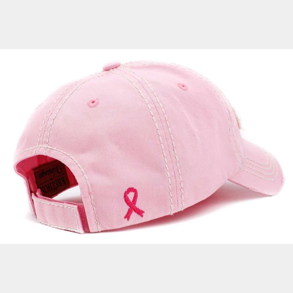 Believe Pink Ribbon Washed Vintage Ballcap