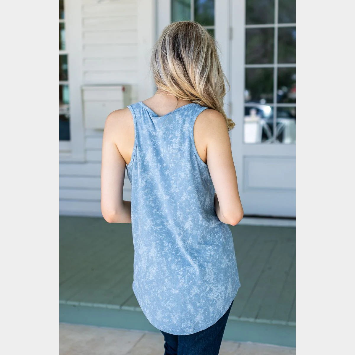 Blue Acid Wash Tank Top