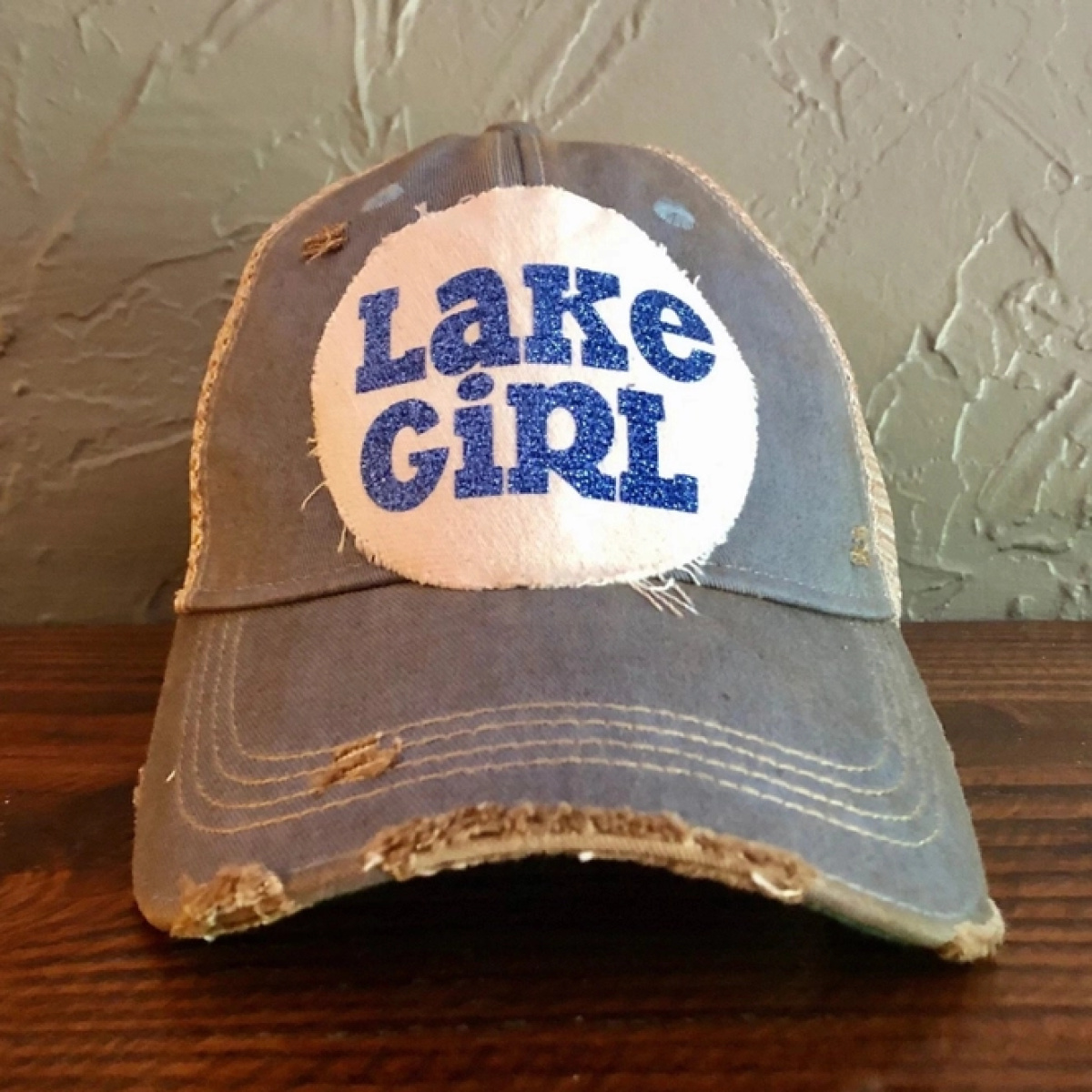 Lake Girl Hat, Blue Glitter Lake Hat