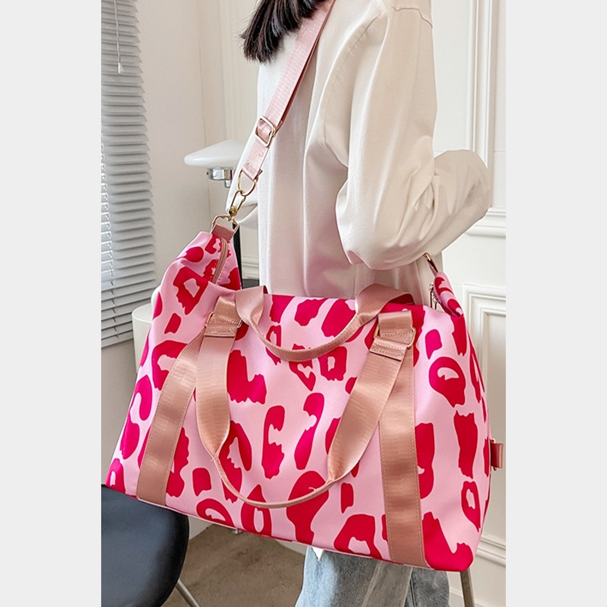 Pink Leopard Duffle Bag