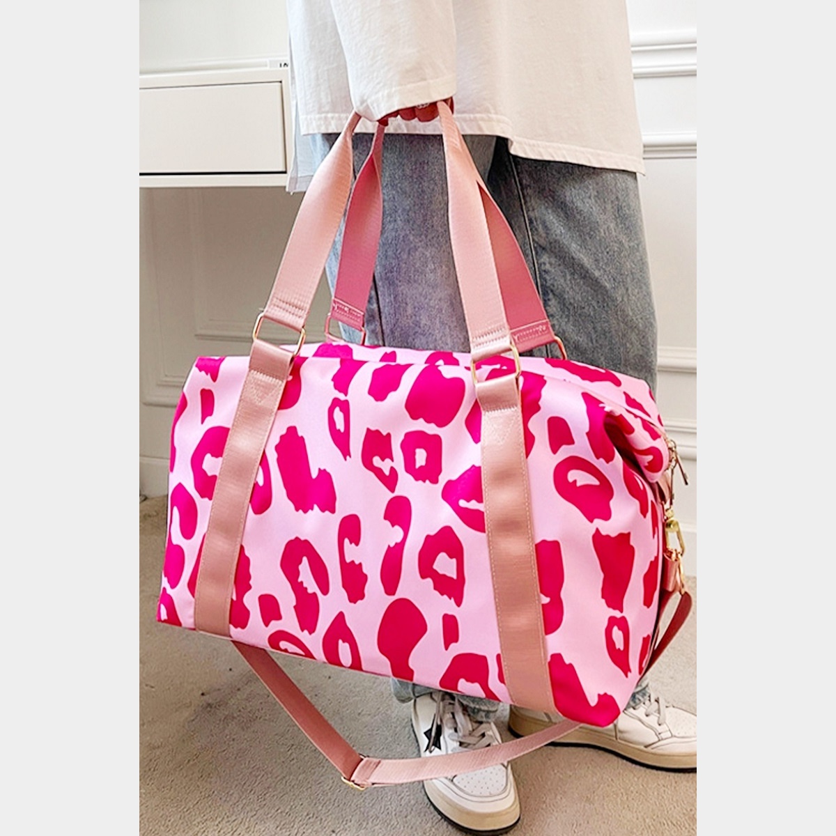 Pink Leopard Duffle Bag