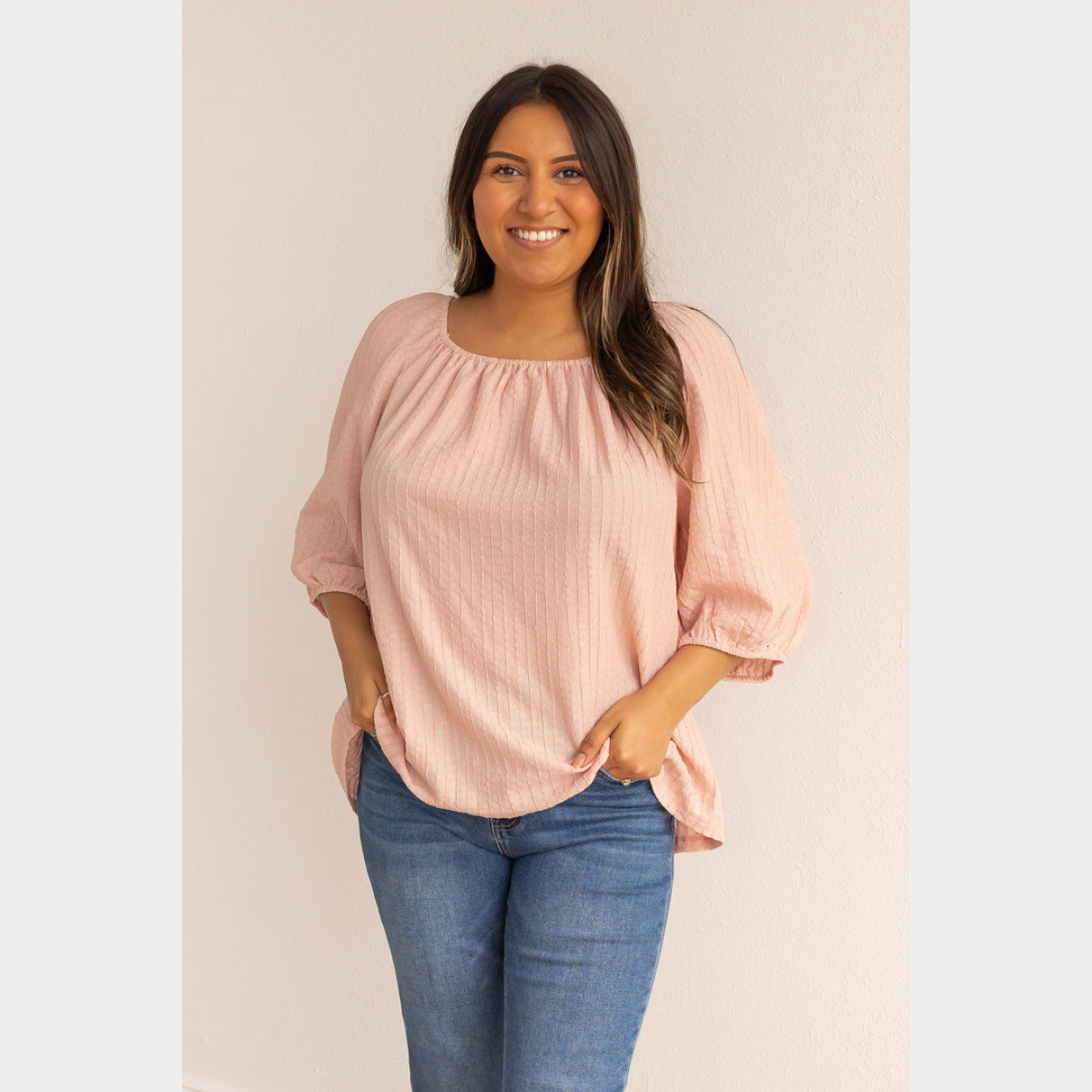 Pink Breeze Elegance Off The Shoulder Top