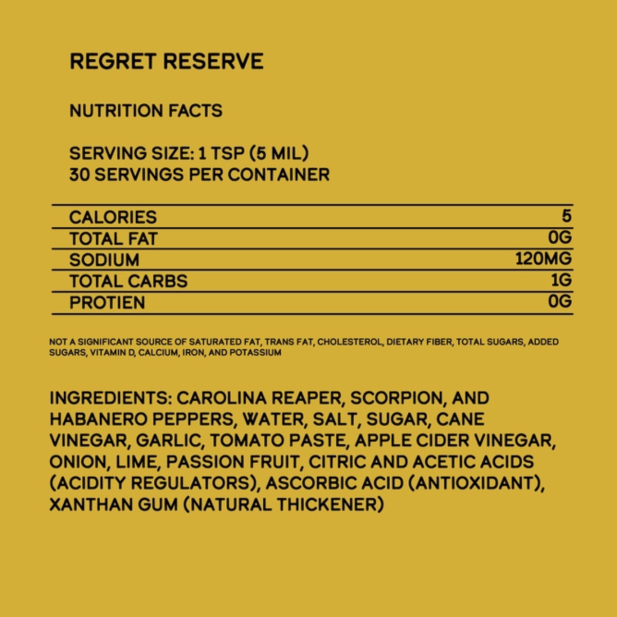 Regret Reserve Hot Sauce