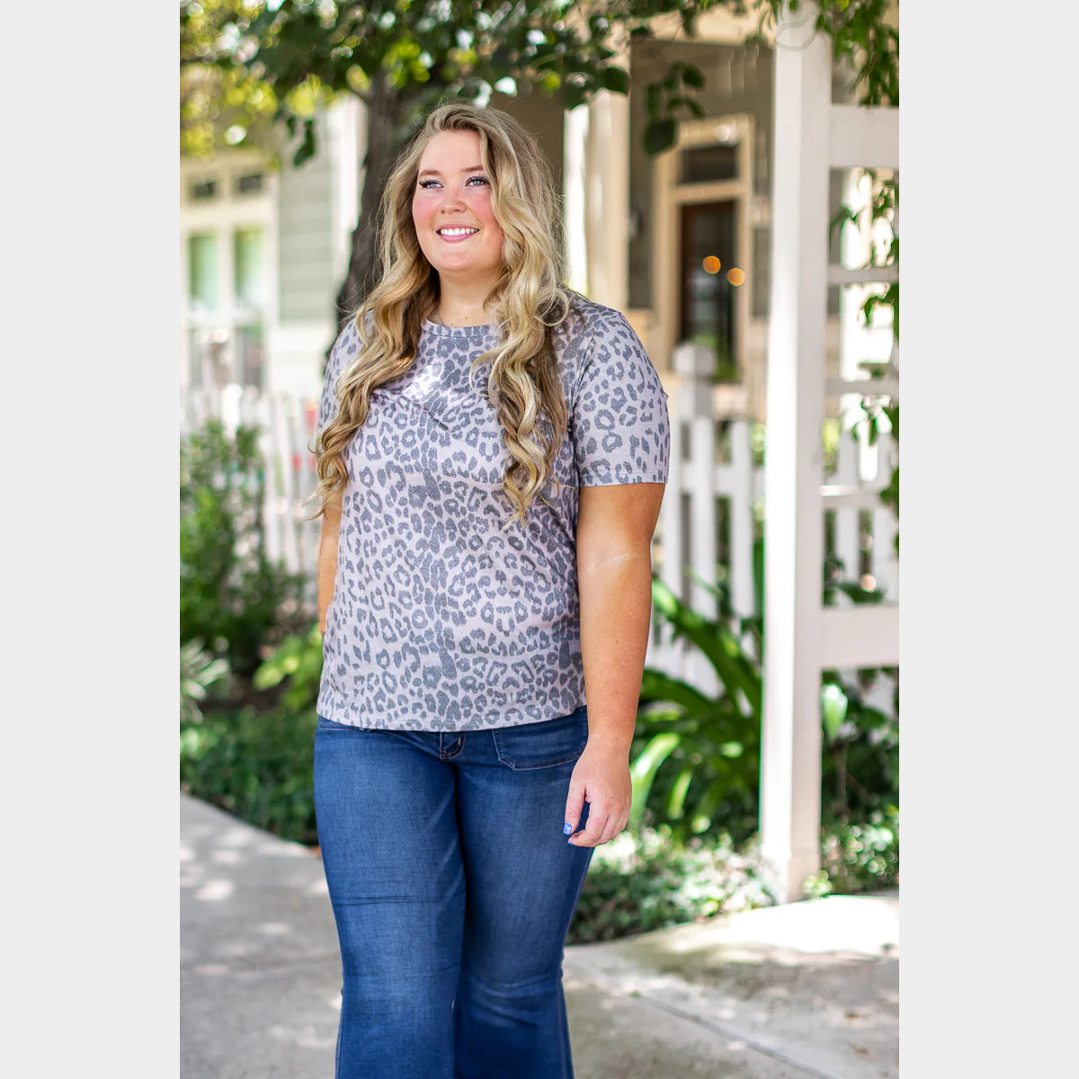 Vintage Leopard Crew Neck Tee