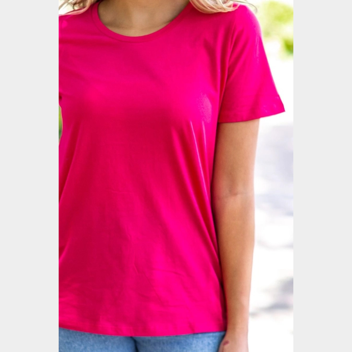 Berry Pink Crewneck Loose Fit Tee