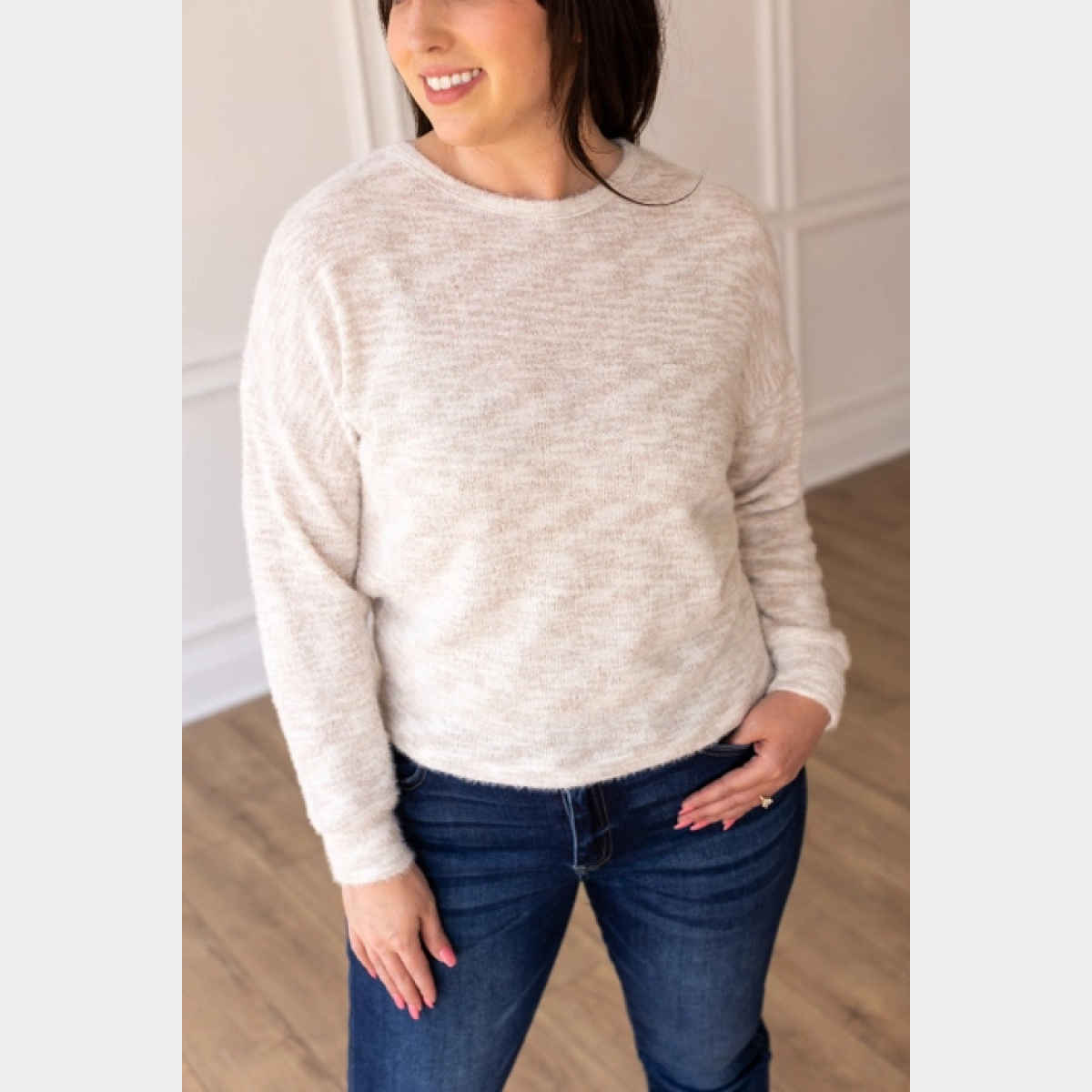 Brighter Day Cream Heathered Sweater