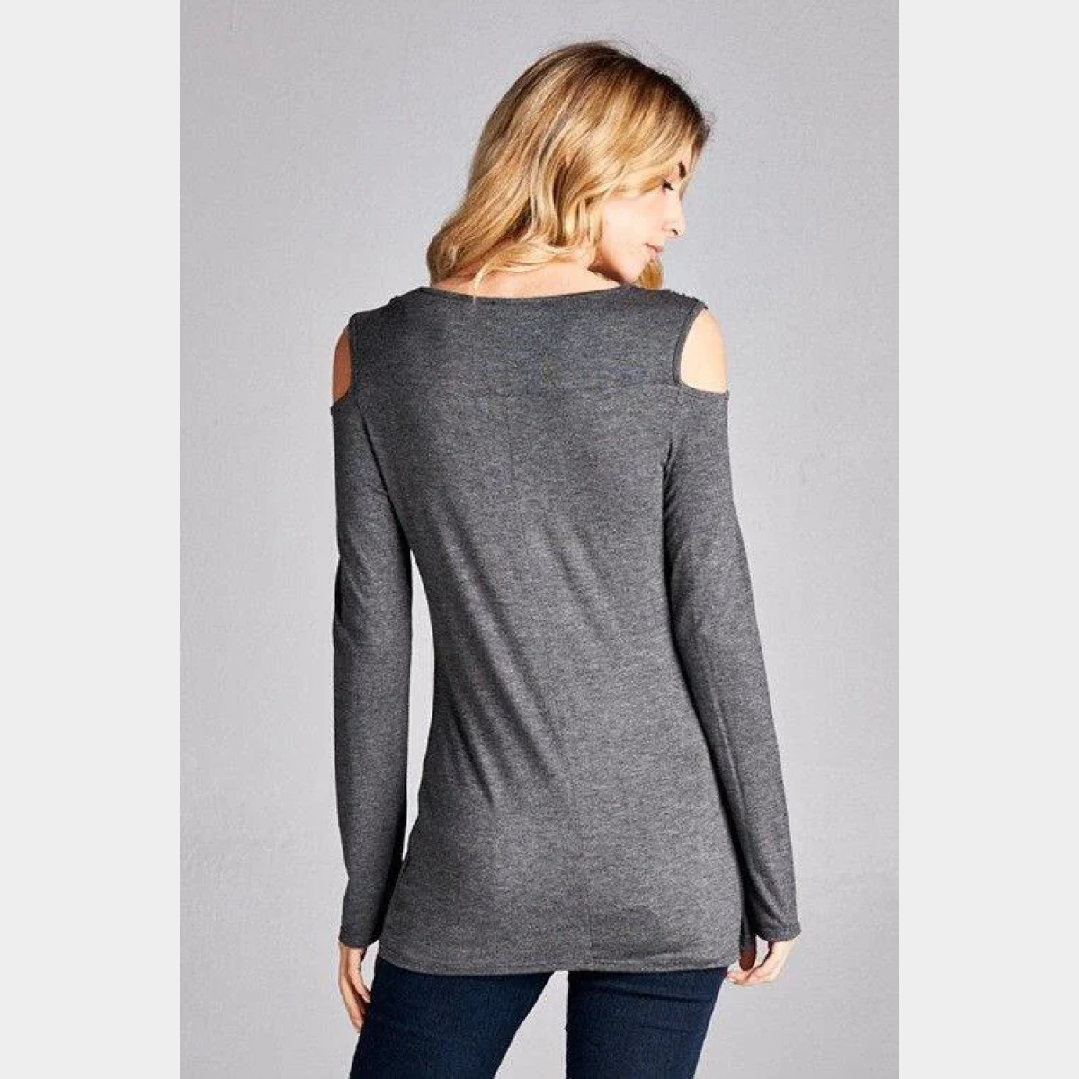 Charcoal Twisted shoulder jersey