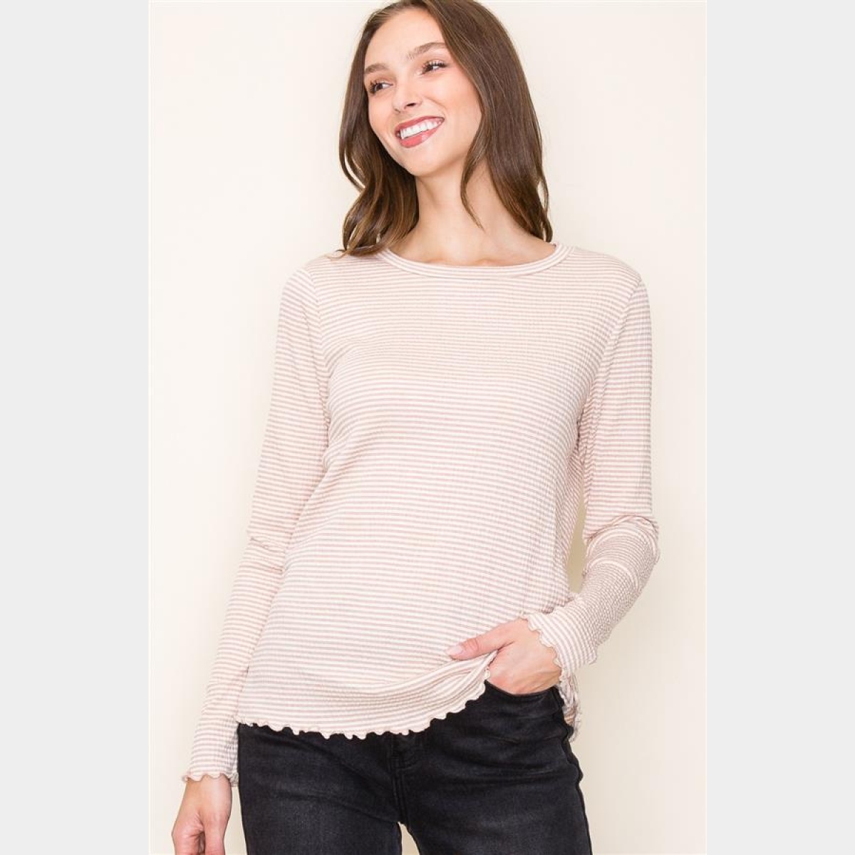 Clay Crew Night Pinstripe Top