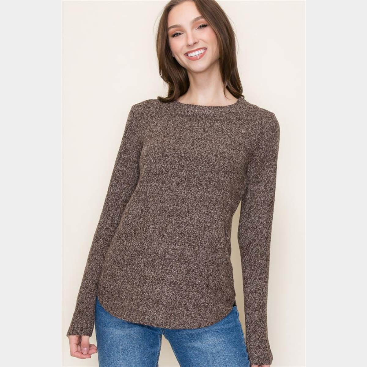 Crew Neck Textured Sweater