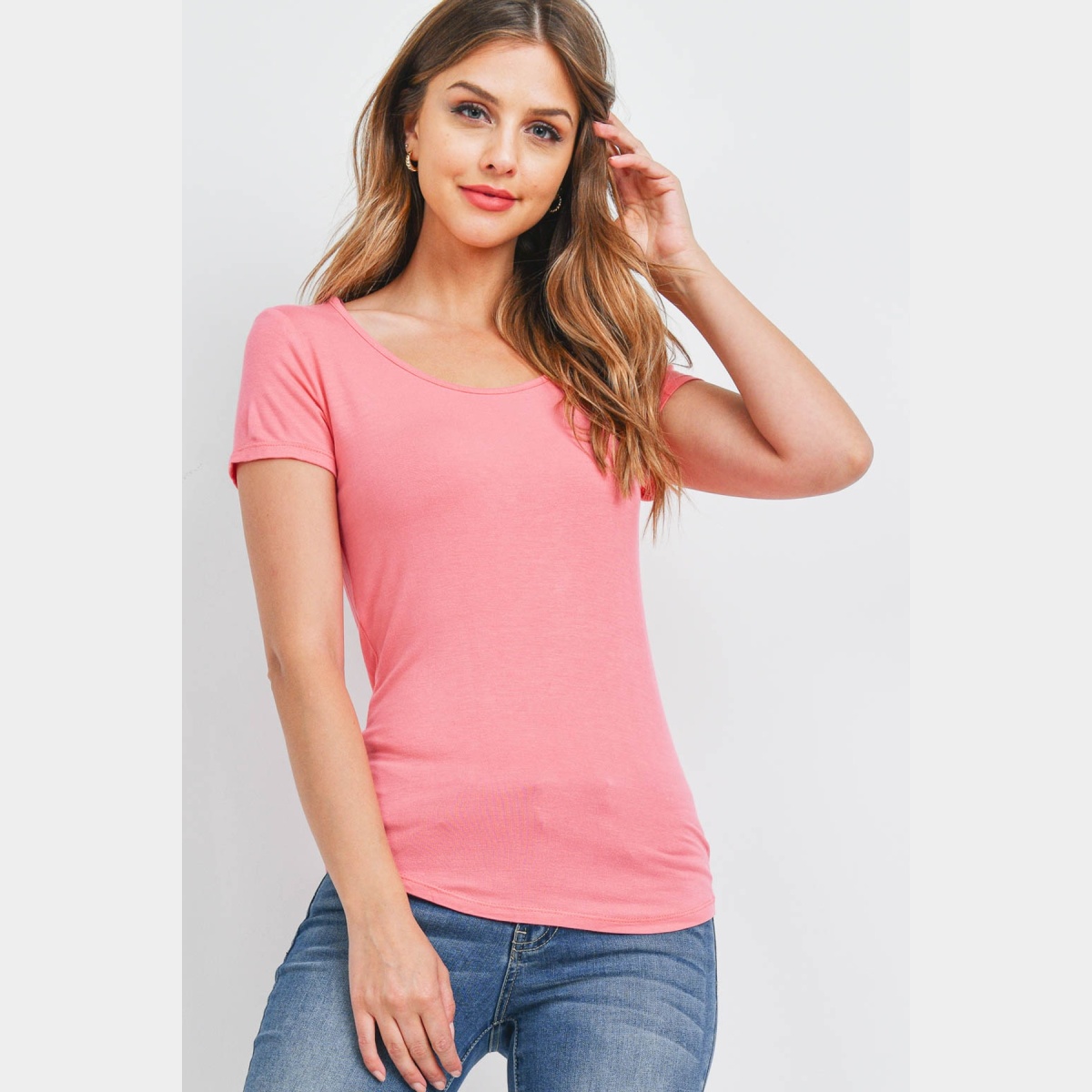 Short Sleeve Coral Top