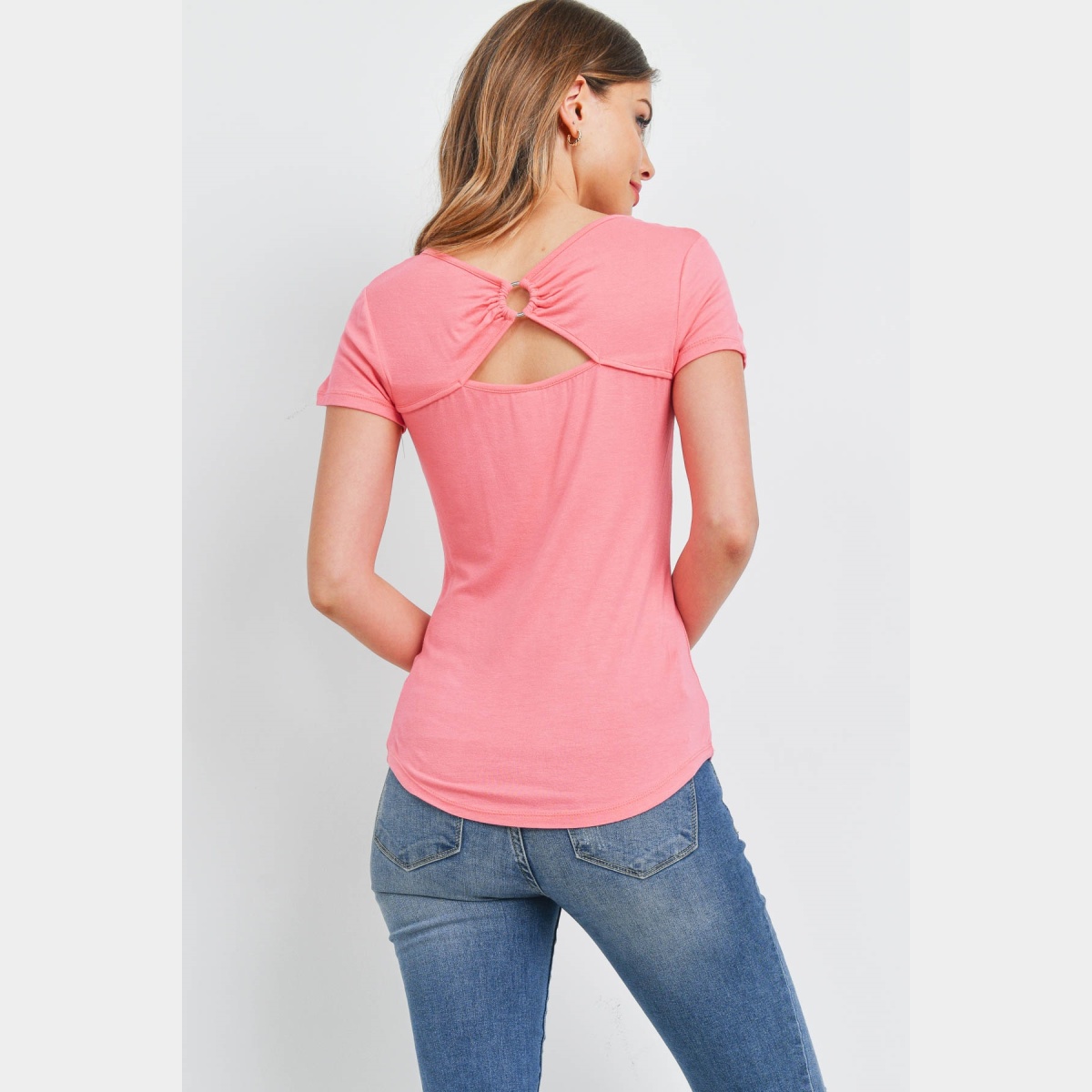 Short Sleeve Coral Top