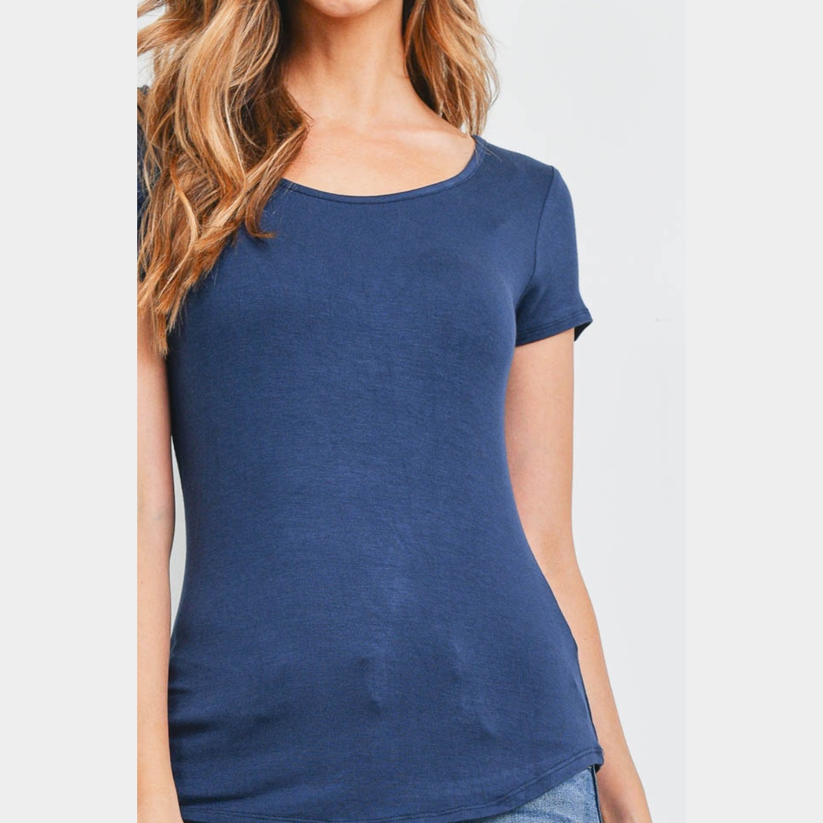 Short Sleeve Navy Top