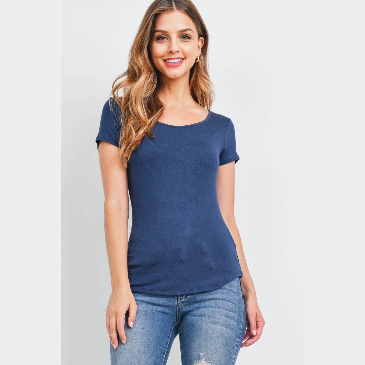 Short Sleeve Navy Top