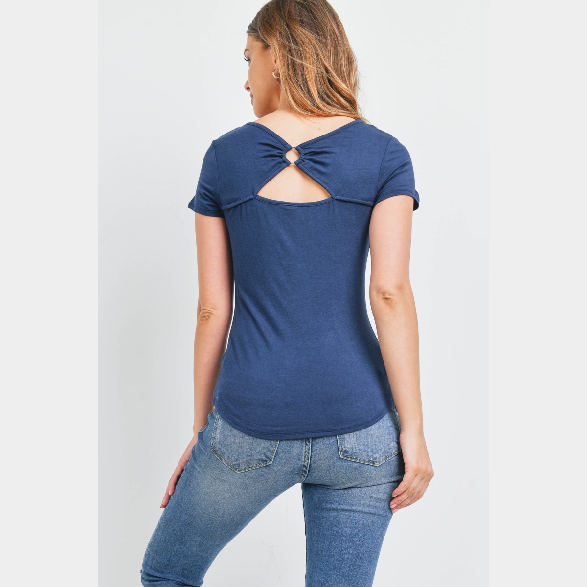 Short Sleeve Navy Top