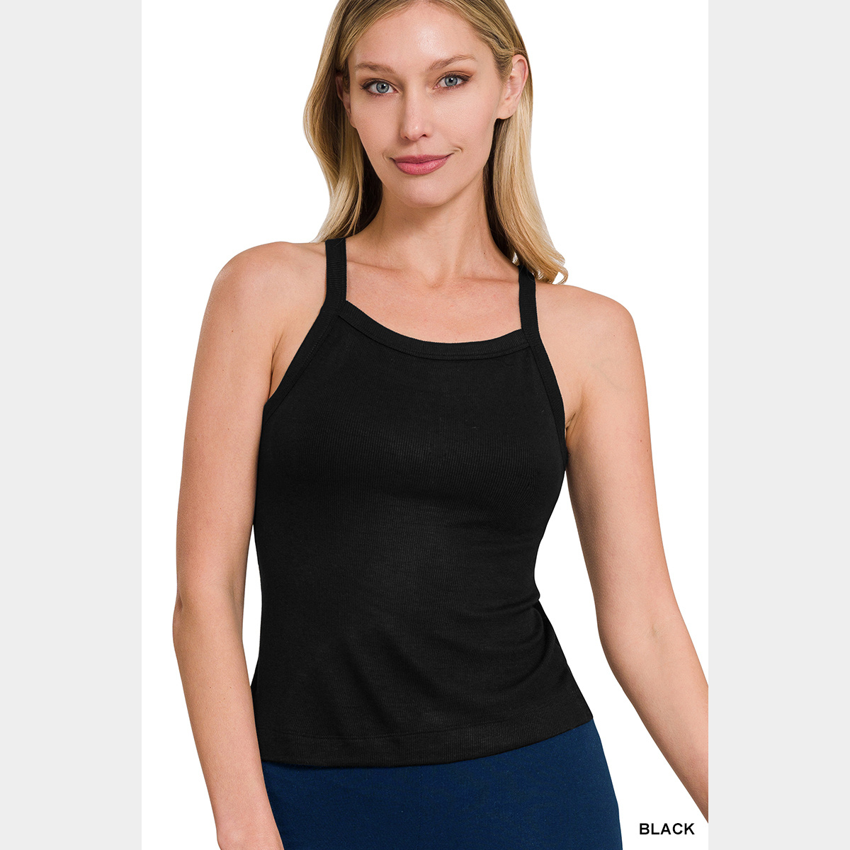 Black Ribbed Soft Rayon Cami