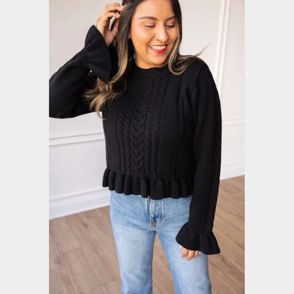 Bring the Warmth Sweater in Black