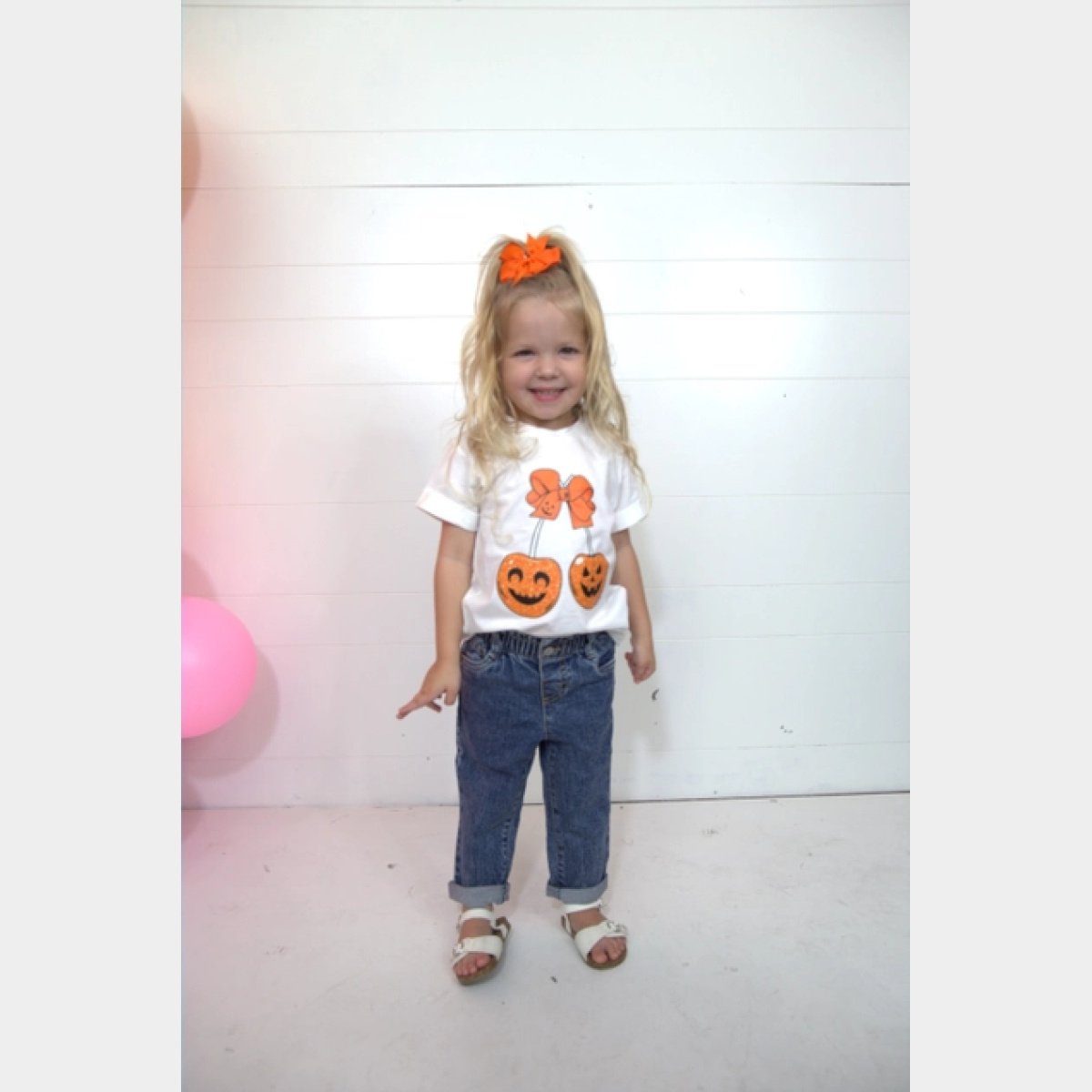 Cherry Pumpkin White Cuff Tee