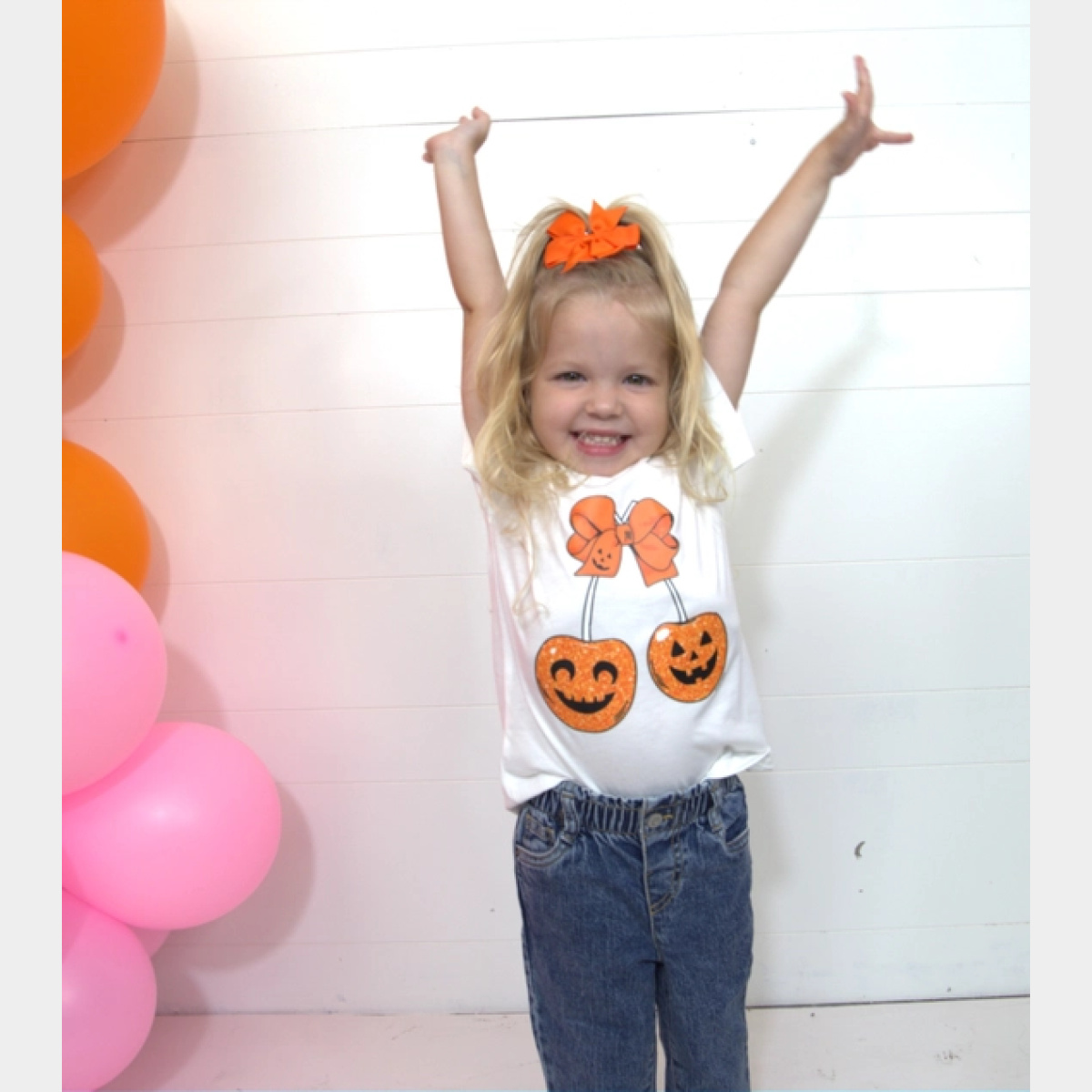 Cherry Pumpkin White Cuff Tee