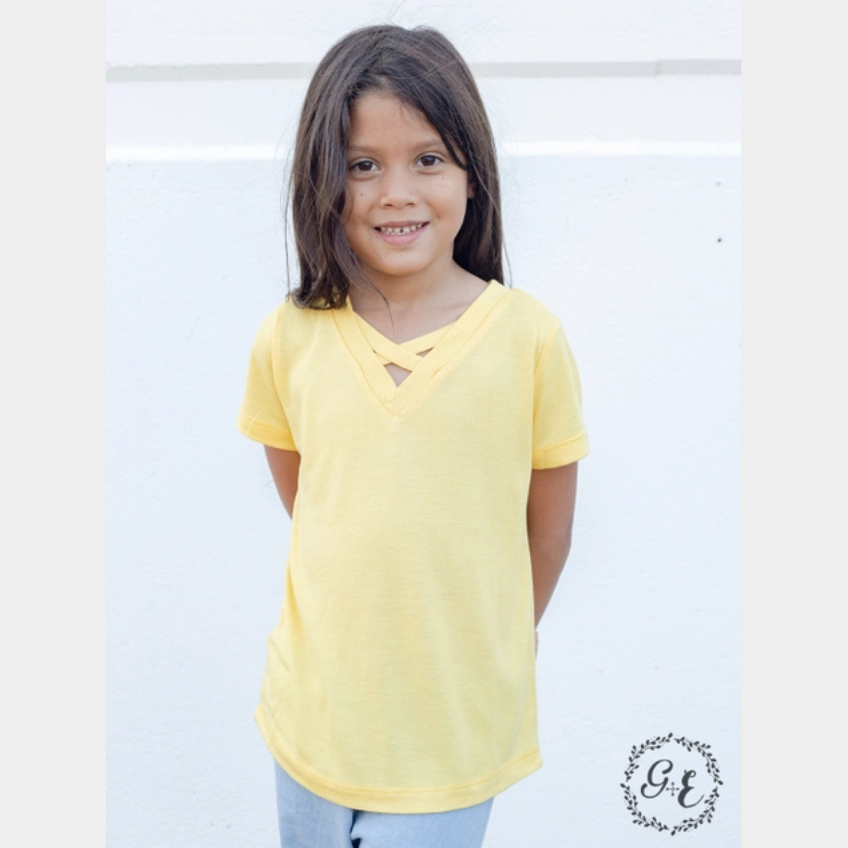 Girls' Tangled V-Neck Basics in Yellow