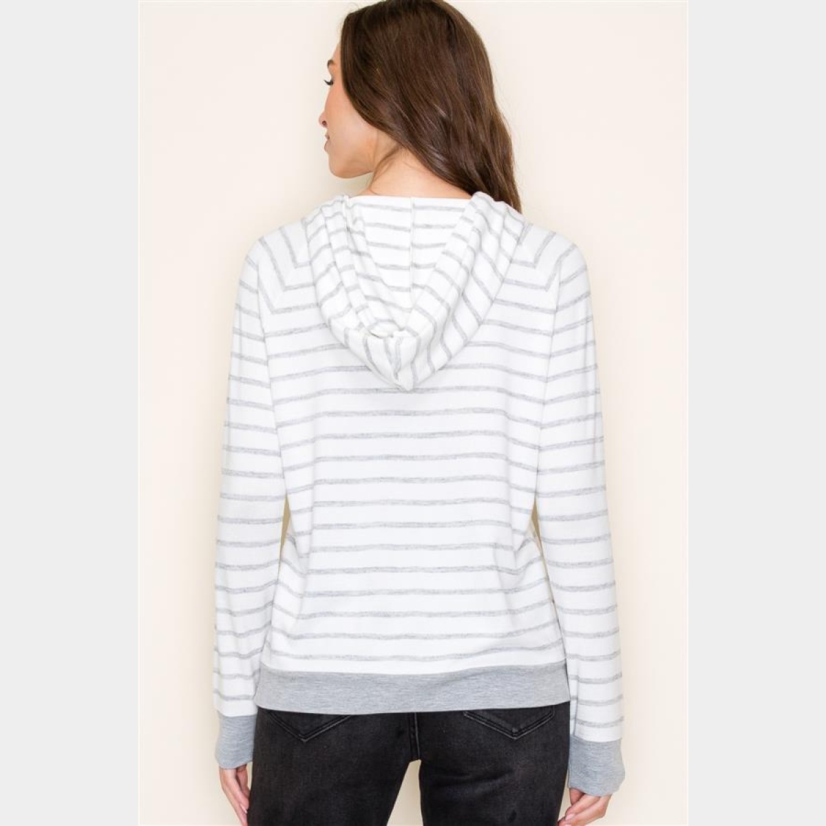 Gray Strip Hoodie