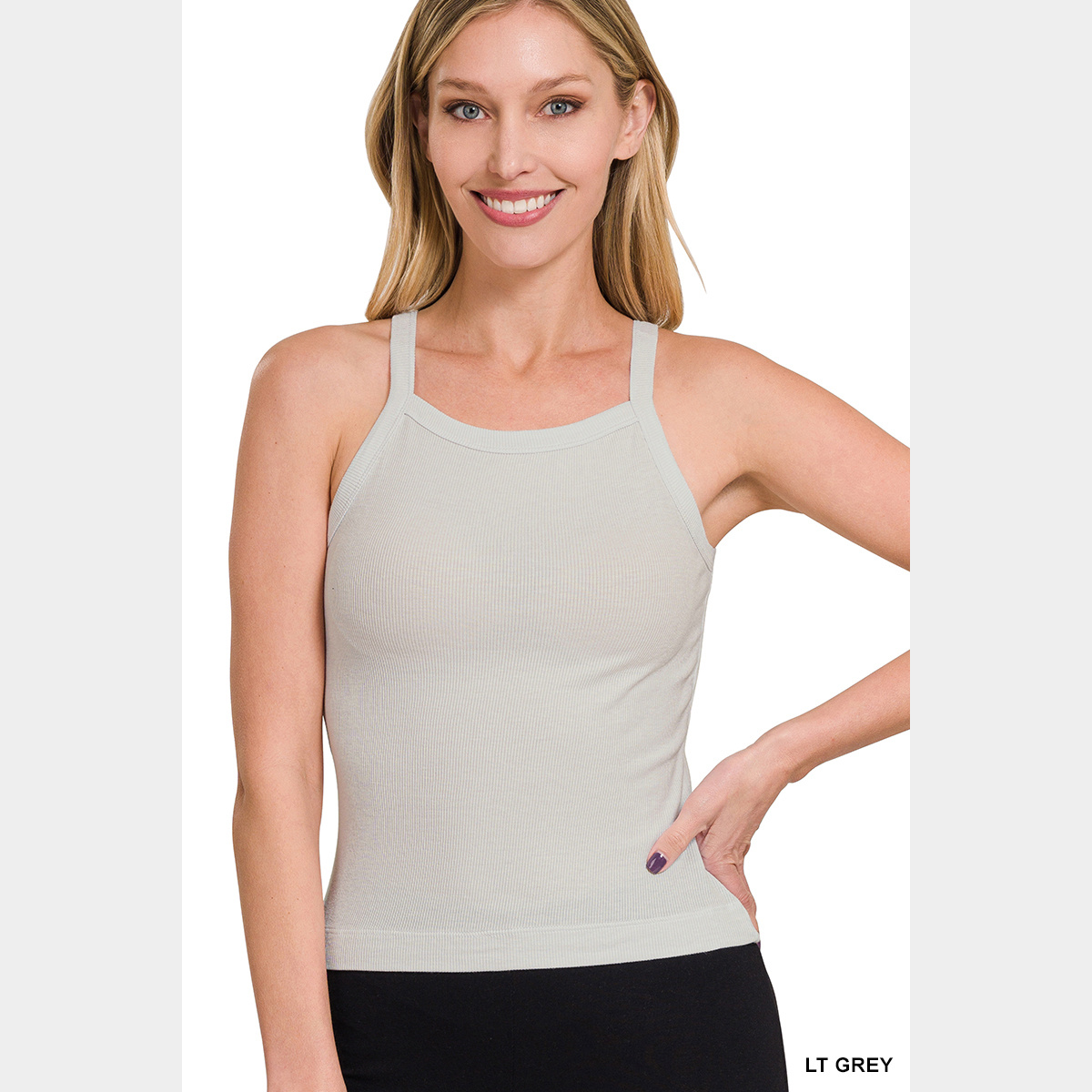 Light Gray Ribbed Soft Rayon Cami