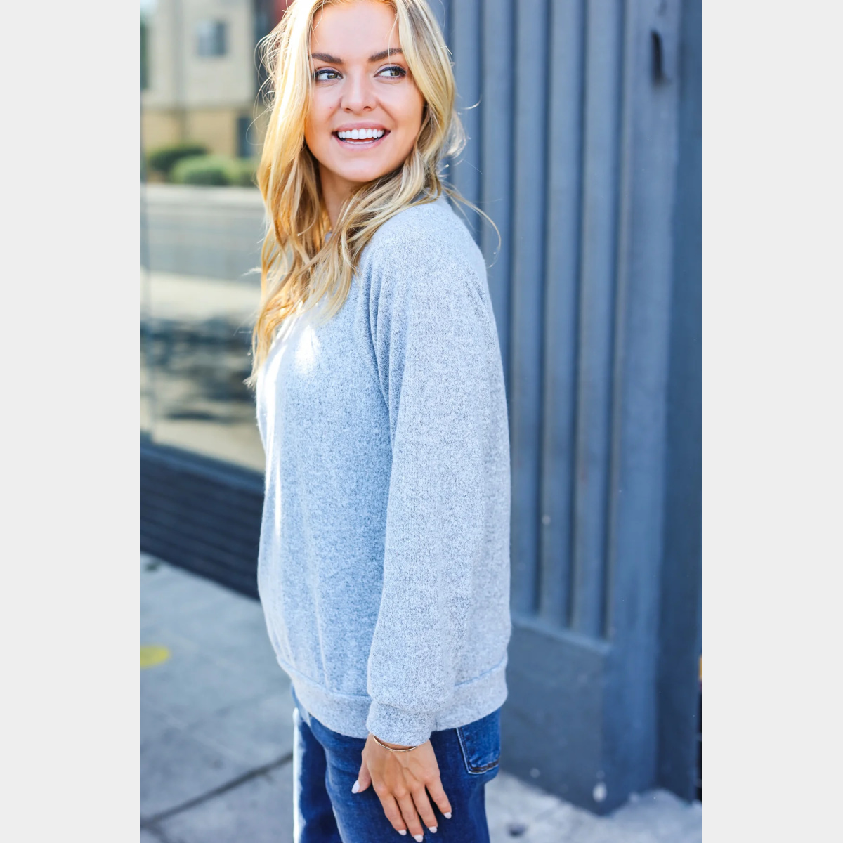 Cozy Light Grey Top - Dash Outfitters