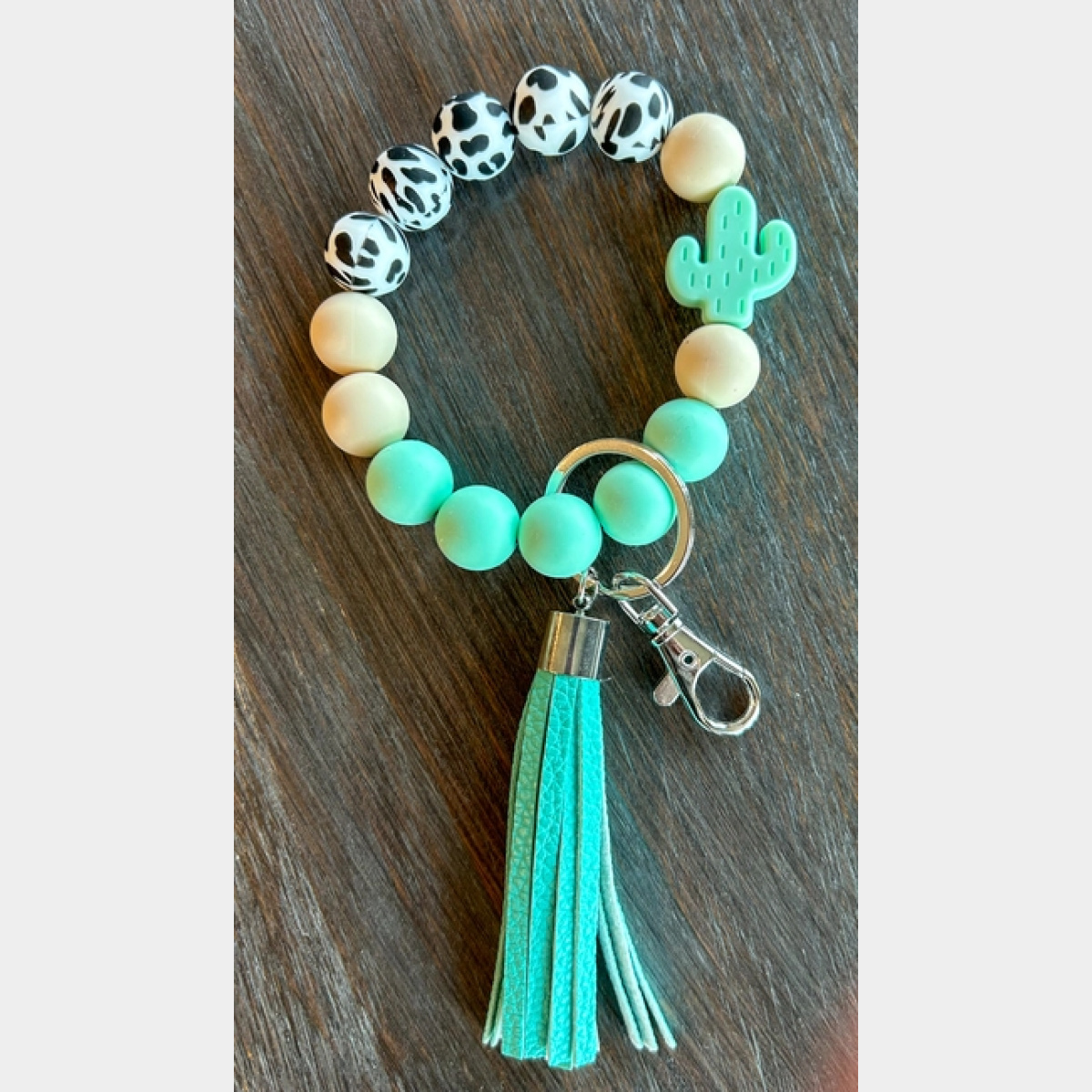 Teal Cactus Western Keychain - Dash Outfitters