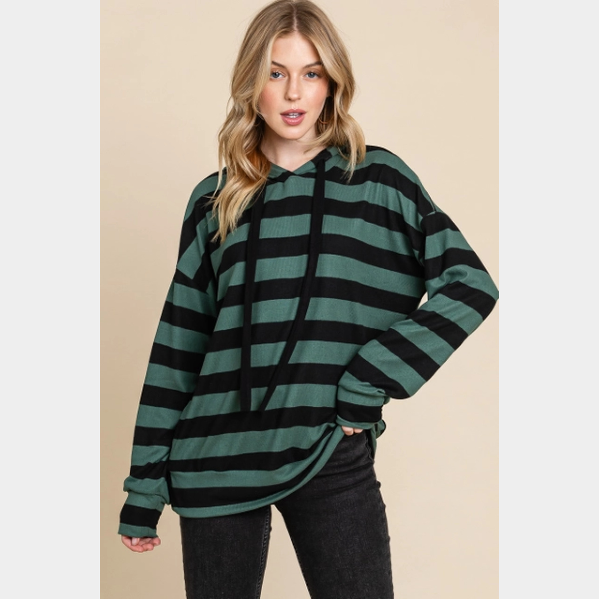 Striped Knit Hoodie