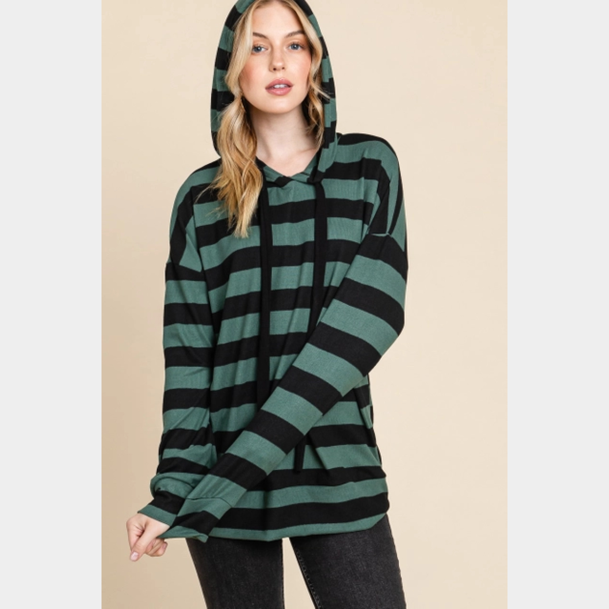 Striped Knit Hoodie