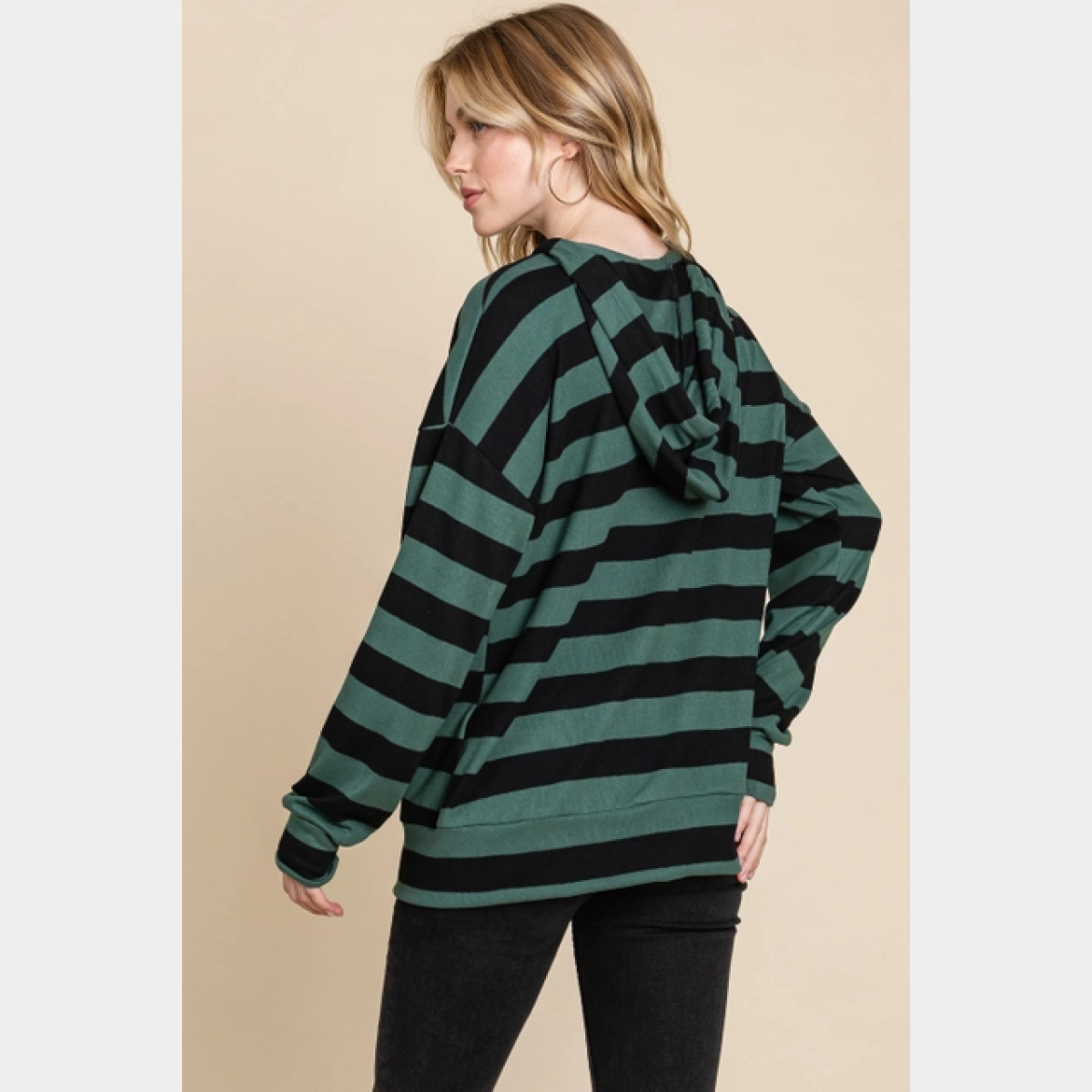 Striped Knit Hoodie