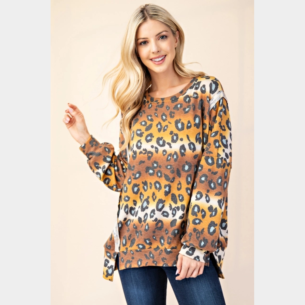 Leopard Oversized Crewneck Pullover