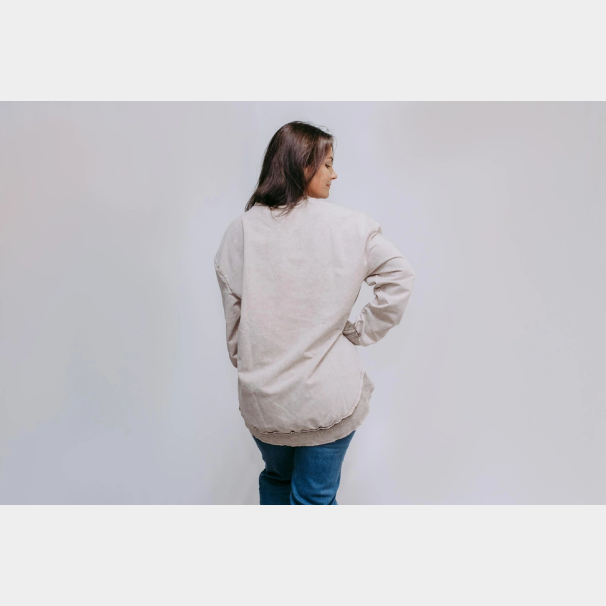 Light Brown Basic Acid Washed Sweatshirt