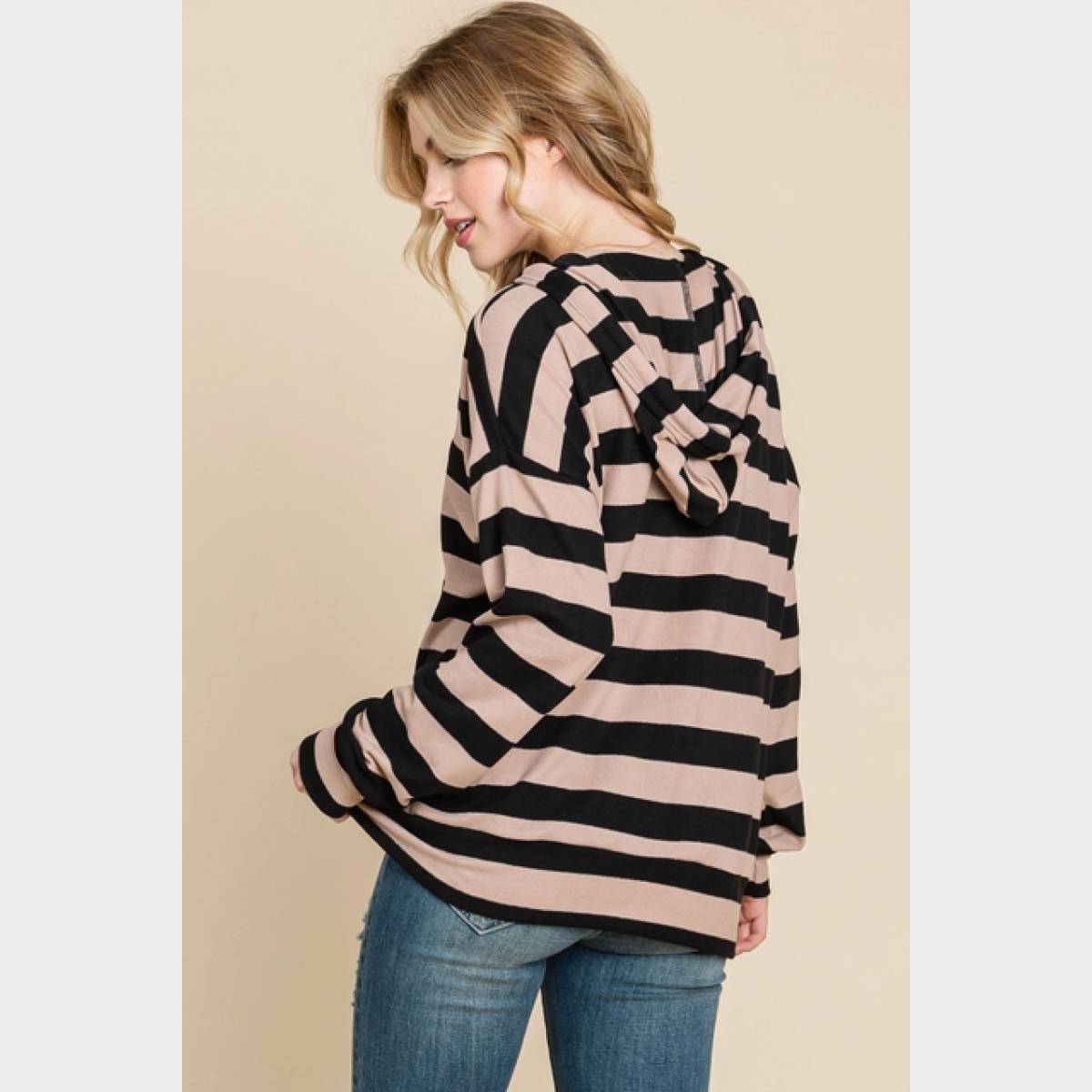 Striped Knit Hoodie