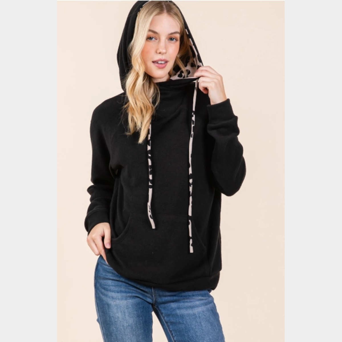 Solid Long-Sleeve Knit Hoodie